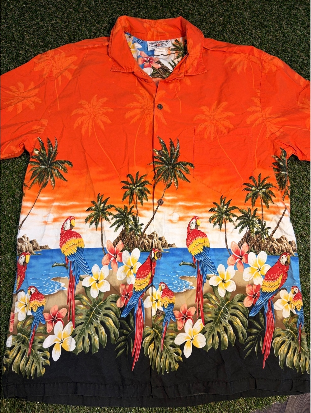 Pacific Legend Hawaiian Shirt with Parrot and Tropical Print